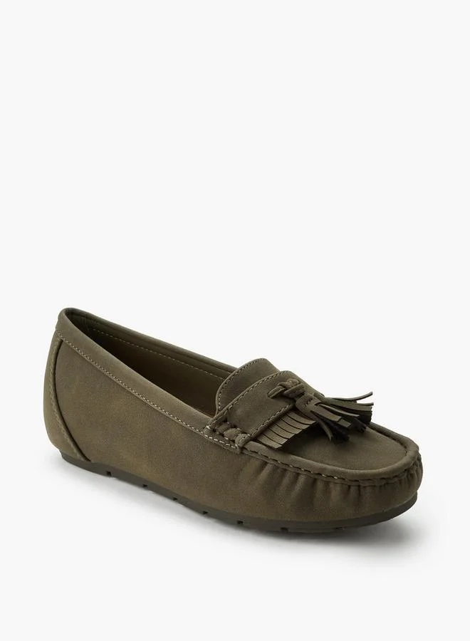 Le Confort Suede Loafer With Tassle Detailing